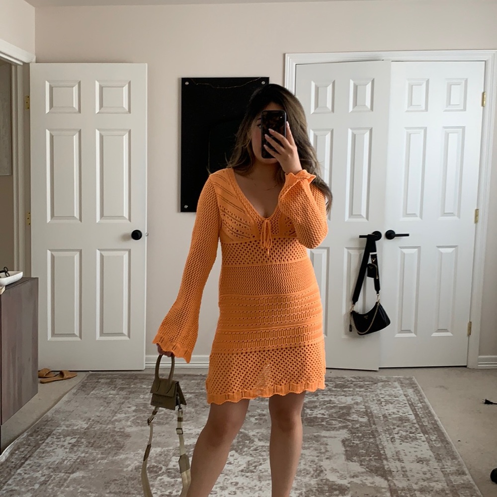 NWT - Orange Crochet Dress